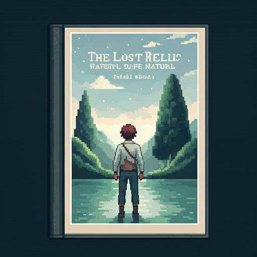 Pixel art book cover for 'The Lost Relic'