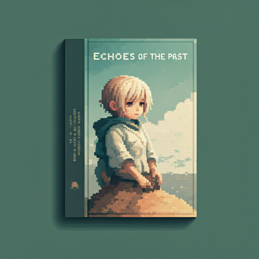 Pixel art book cover for 'Echoes of the Past'